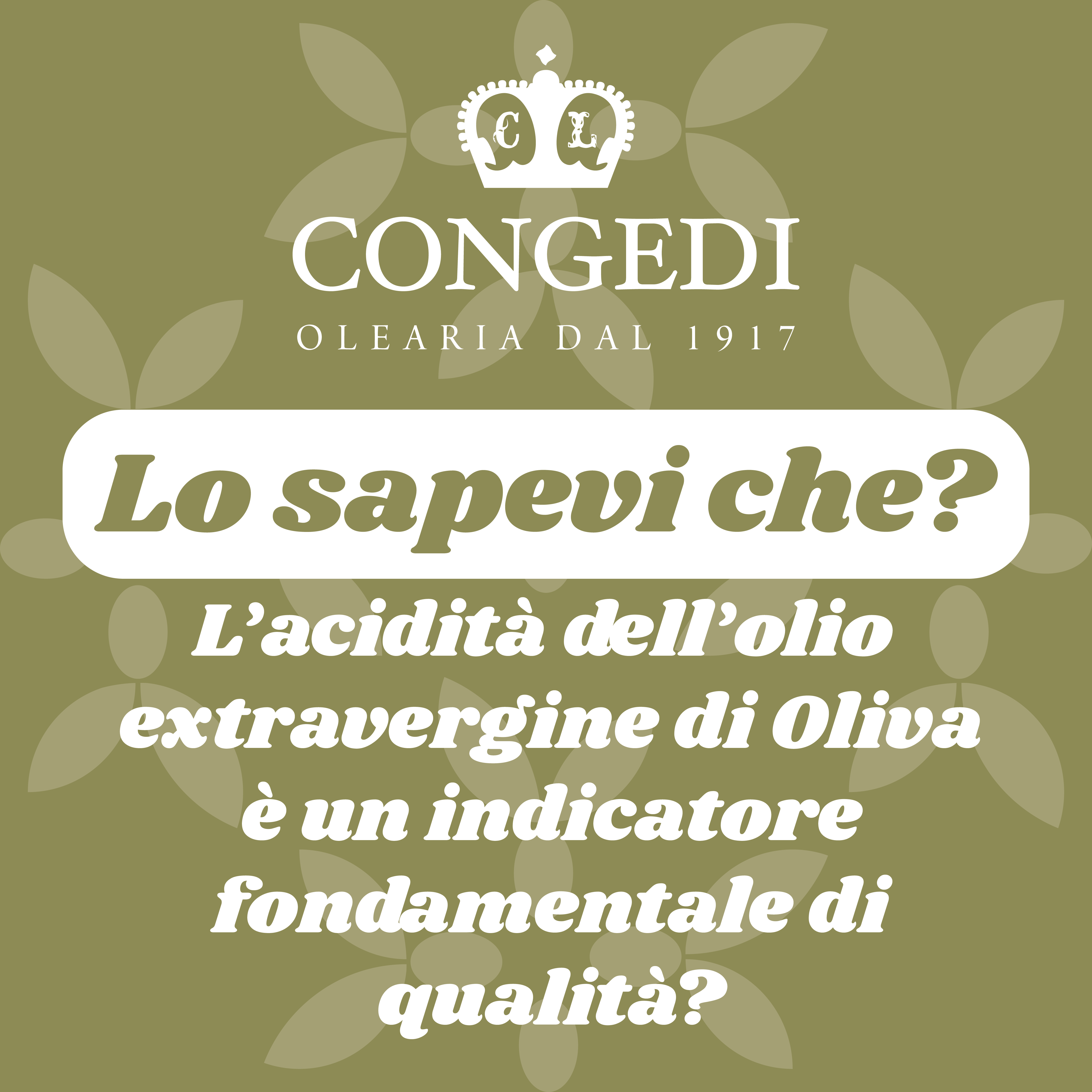 L'Acidità dell'Olio Extravergine di Oliva: Qualità Superiore dal Frantoio Congedi